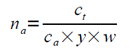 Na =Ct/(Ca x Y x W)